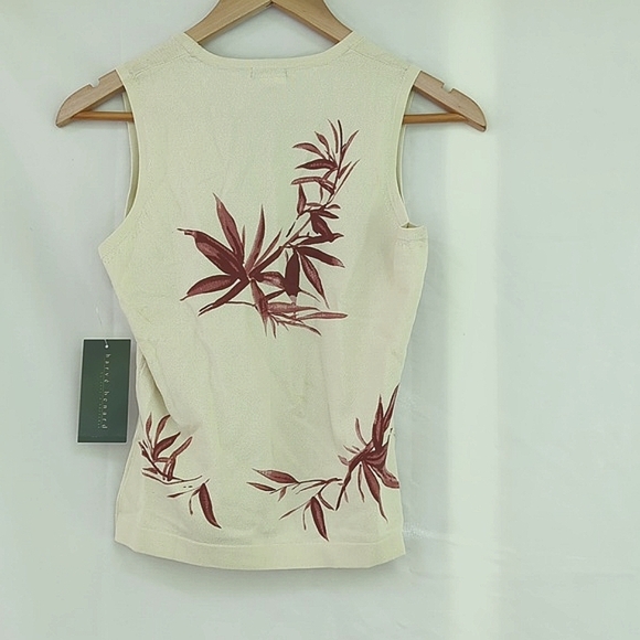 NWT Harve Benard Palm leaf Preppy Top - Picture 6 of 11